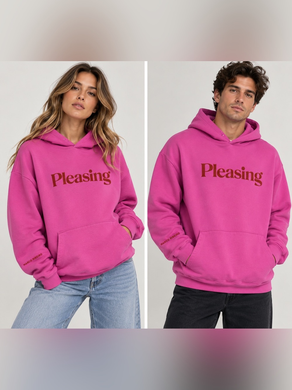 Pleasing x Marco Ribeiro Pink Hoodie Harry Styles Unisex Cotton